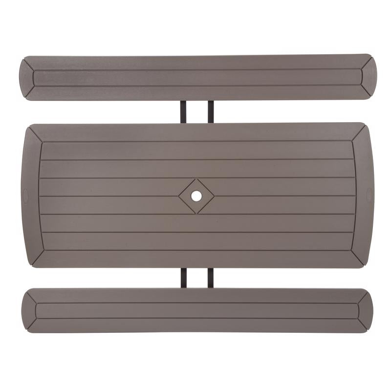 Cosco Plastic Brown 72 in. Rectangle Foldable Picnic Table