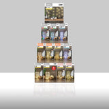 Feit Solar Fixtures 3.7 in. Solar Power Glass Round Coach Lantern Clear Crackle Jar w/Fairy Lights