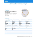 Feit Solar Fixtures 3.7 in. Solar Power Glass Round Coach Lantern Clear Crackle Jar w/Fairy Lights