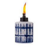 TIKI Blue/White Glass 5.75 in. Tiedye Tabletop Torch 1 pc