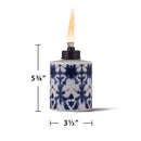 TIKI Blue/White Glass 5.75 in. Tiedye Tabletop Torch 1 pc