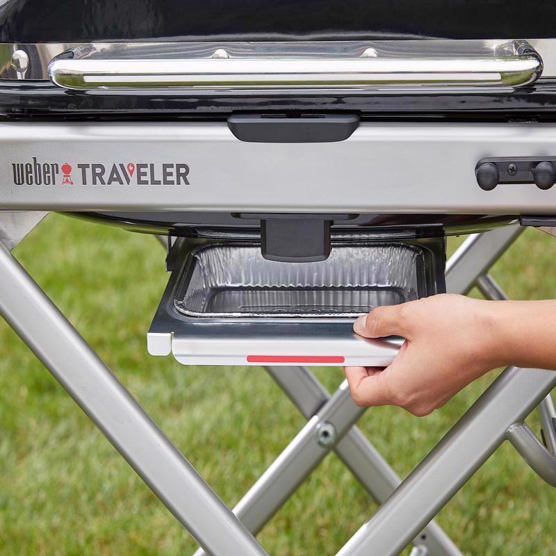 Weber Traveler 1 Burner Liquid Propane Portable Grill Black