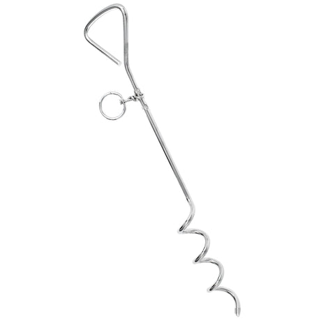 PDQ Boss Pet Silver Steel Dog Tie Out Stake Large