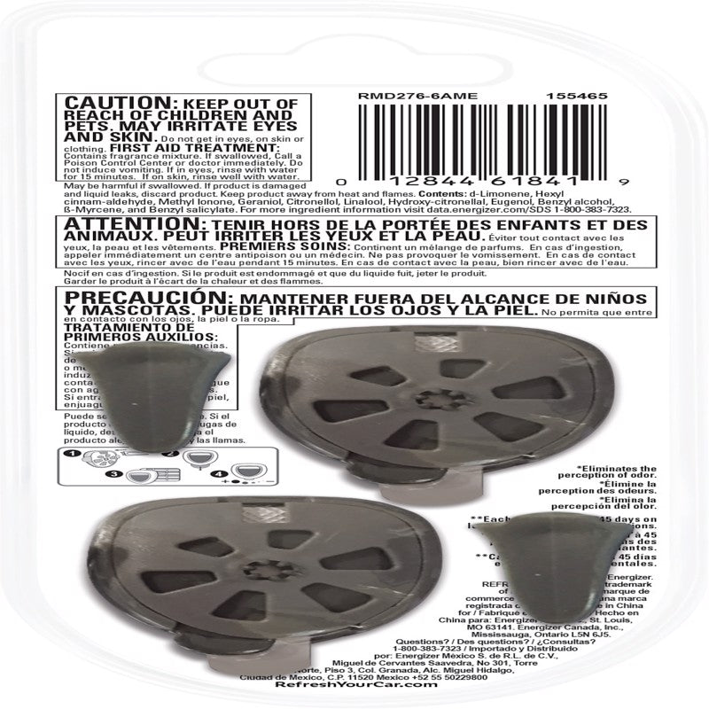 Refresh Your Car! Crisp Laundry Scent Mini Car Diffuser 0.1 oz Liquid 2 pk