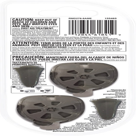 Refresh Your Car! Crisp Laundry Scent Mini Car Diffuser 0.1 oz Liquid 2 pk