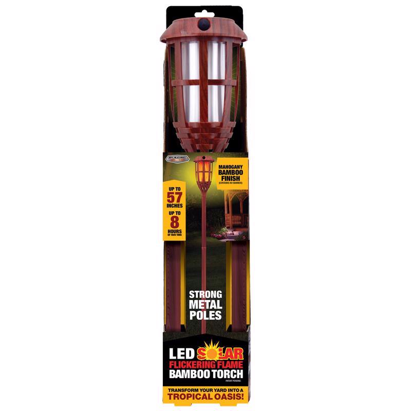 Blazing LEDz Amber Metal 57 in. Flickering Flame Bamboo Torch 1 pk