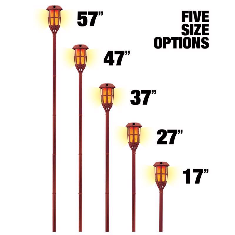 Blazing LEDz Amber Metal 57 in. Flickering Flame Bamboo Torch 1 pk