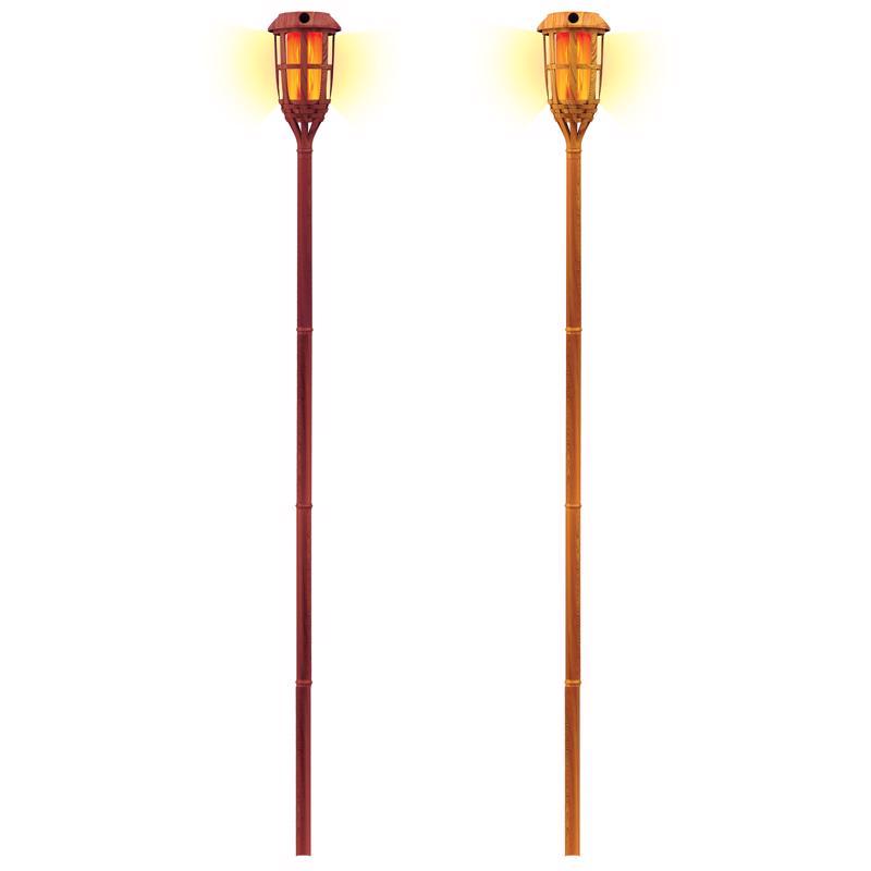 Blazing LEDz Amber Metal 57 in. Flickering Flame Bamboo Torch 1 pk