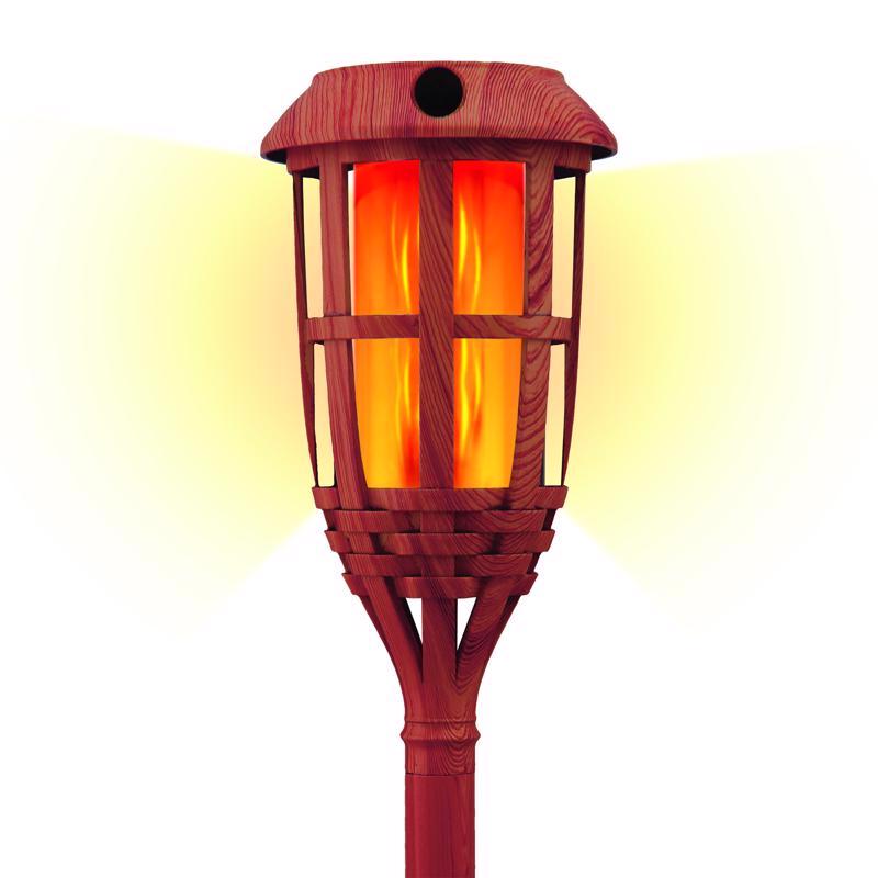 Blazing LEDz Amber Metal 57 in. Flickering Flame Bamboo Torch 1 pk