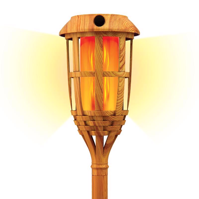 Blazing LEDz Amber Metal 57 in. Flickering Flame Bamboo Torch 1 pk