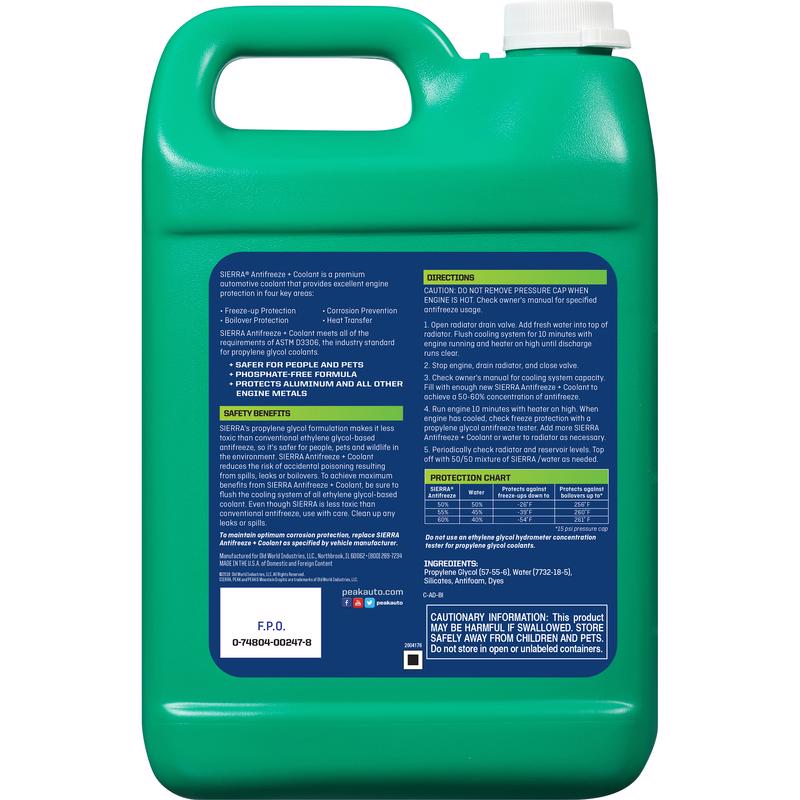 Peak Sierra Concentrated Antifreeze/Coolant 1 gal