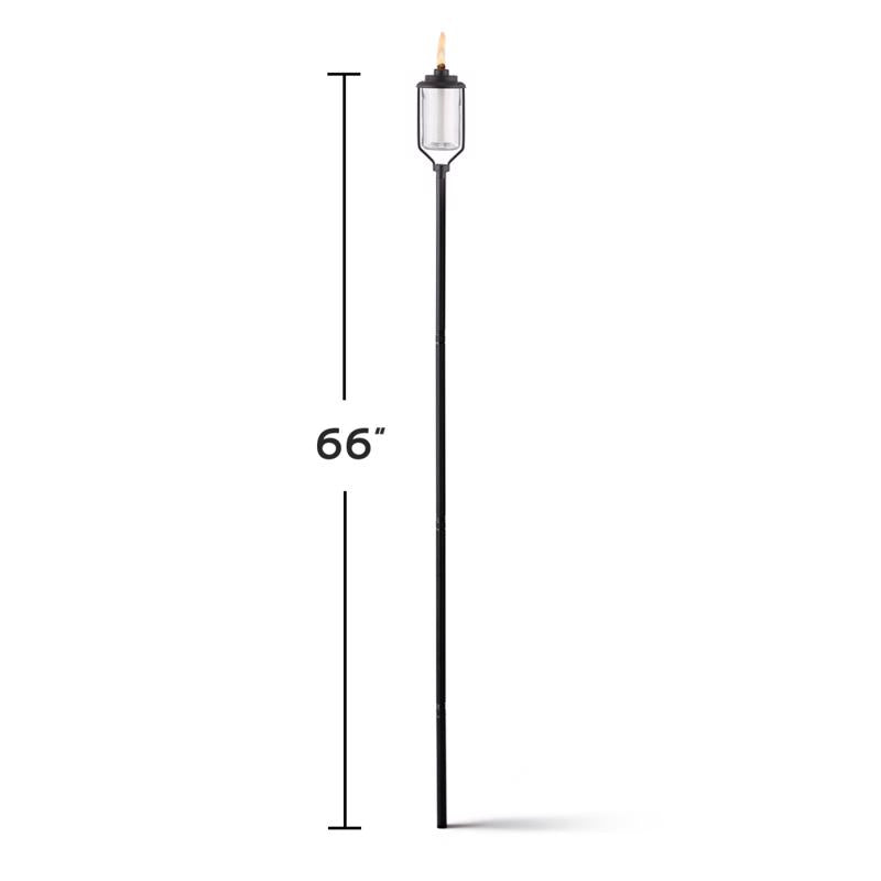 TIKI Convertible Black/Clear Glass/Metal 65 in. Tiki Outdoor Torch 1 pc