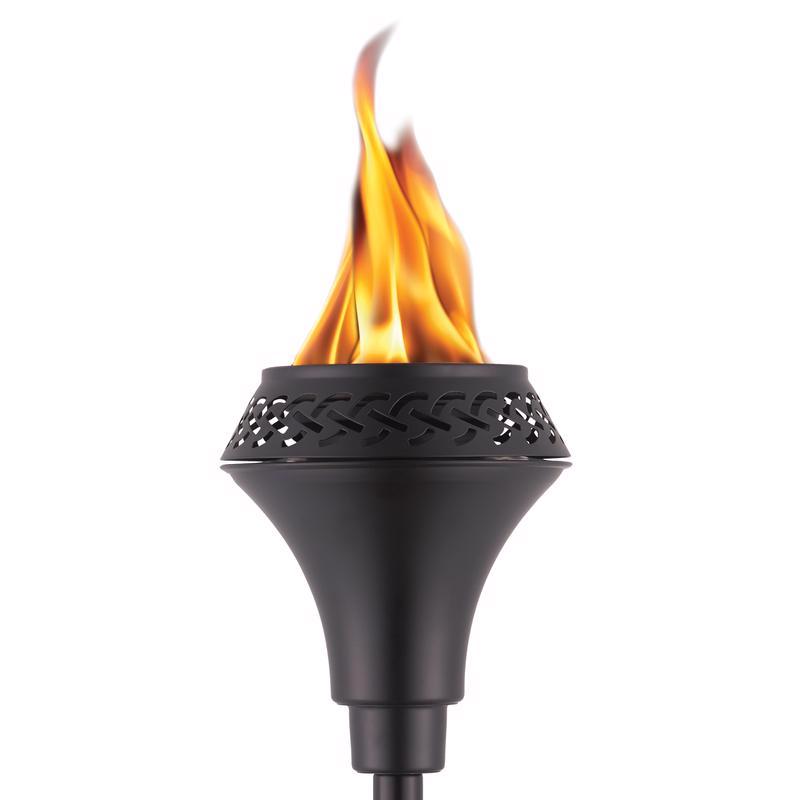TIKI Island King Black Metal 65 in. Large Flame Outdoor Torch 1 pc