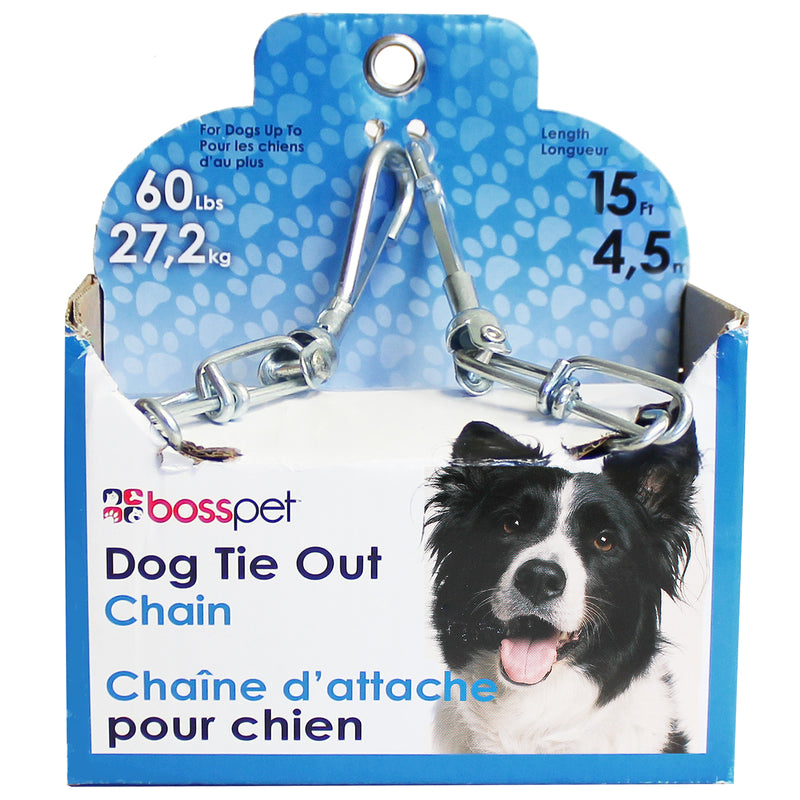PDQ Silver Steel Dog Tie Out Chain Large