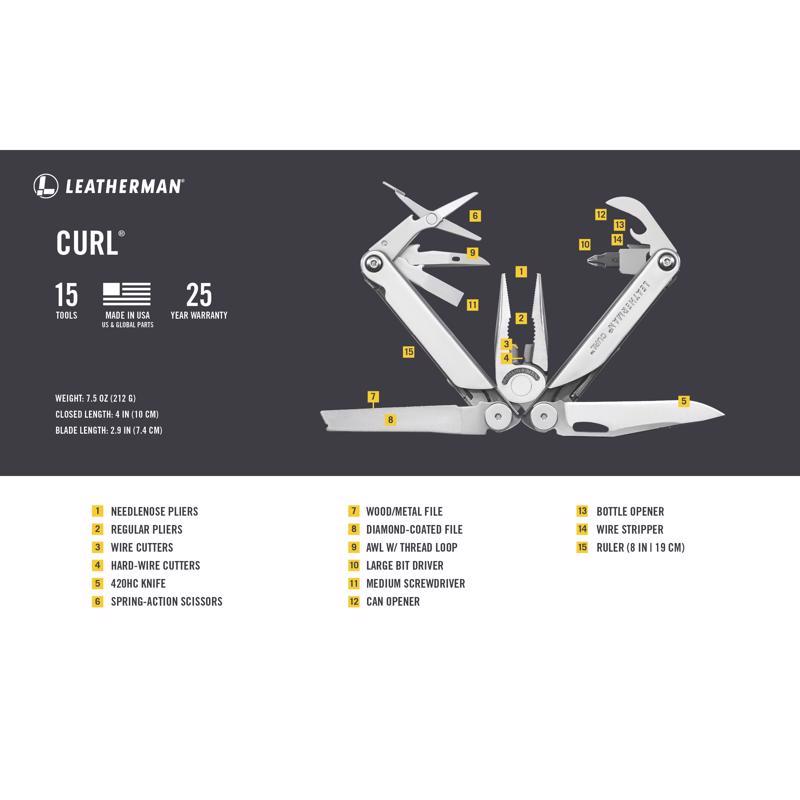Leatherman Curl 15-in-1 Multi-Purpose Tools 1 pc