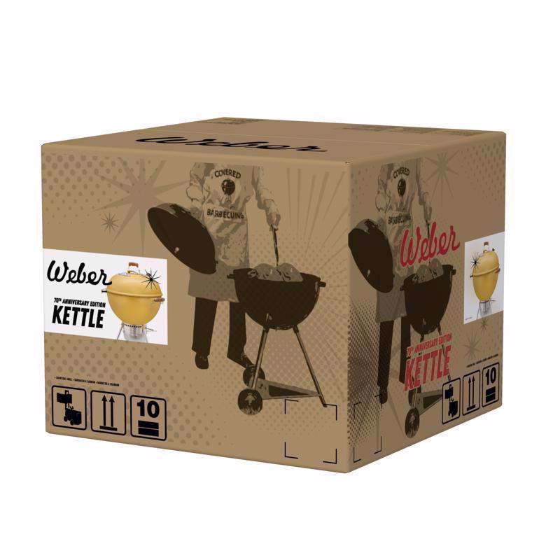Weber 22 in. 70th Anniversary Kettle Charcoal Grill Hot Rod Yellow