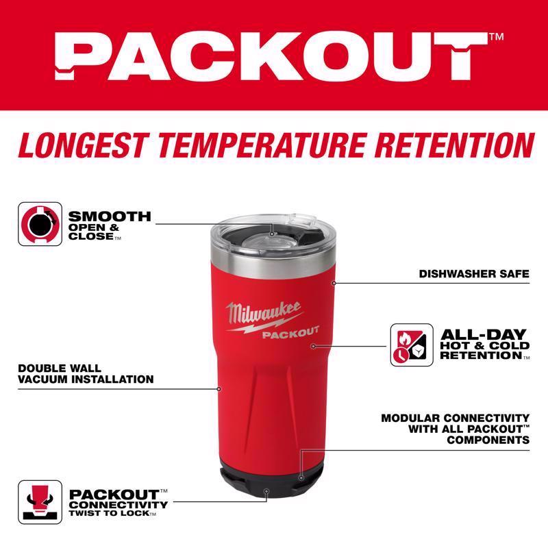 Milwaukee Packout 20 oz Red Tumbler