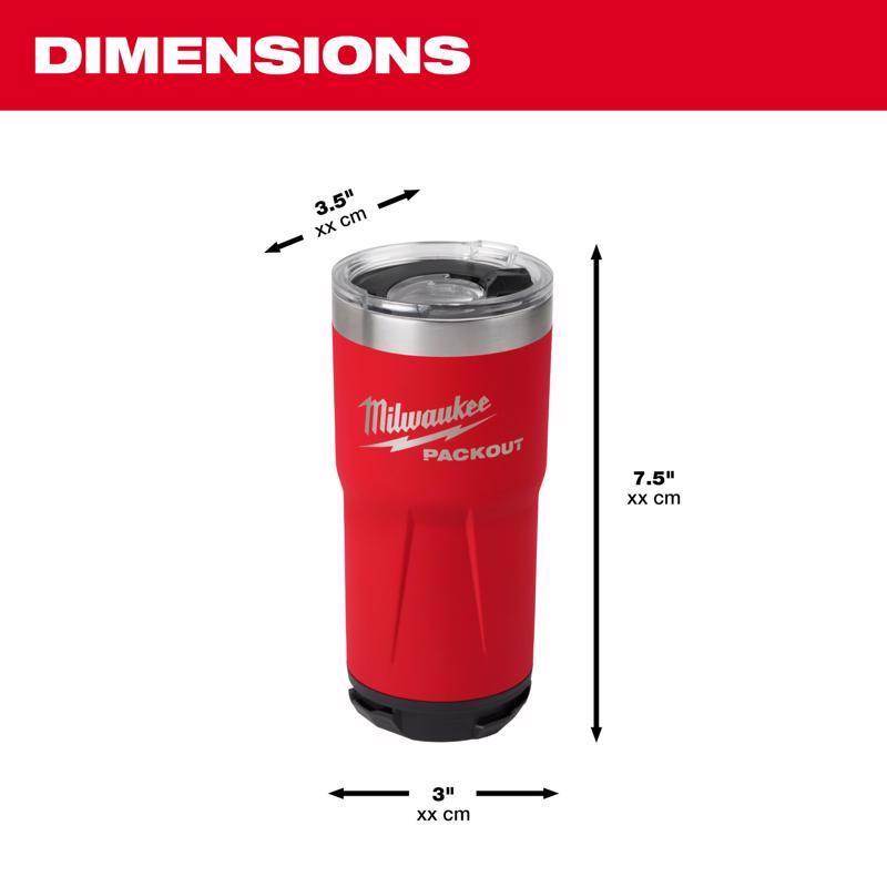 Milwaukee Packout 20 oz Red Tumbler