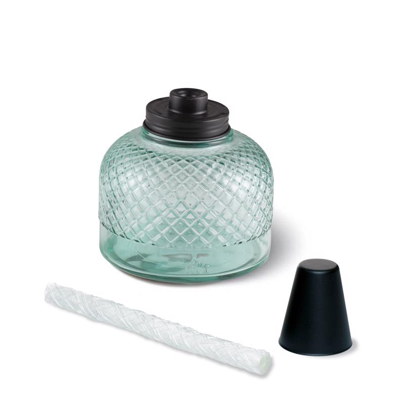 TIKI Blue Glass 5.80 in. Tabletop Torch 1 pc