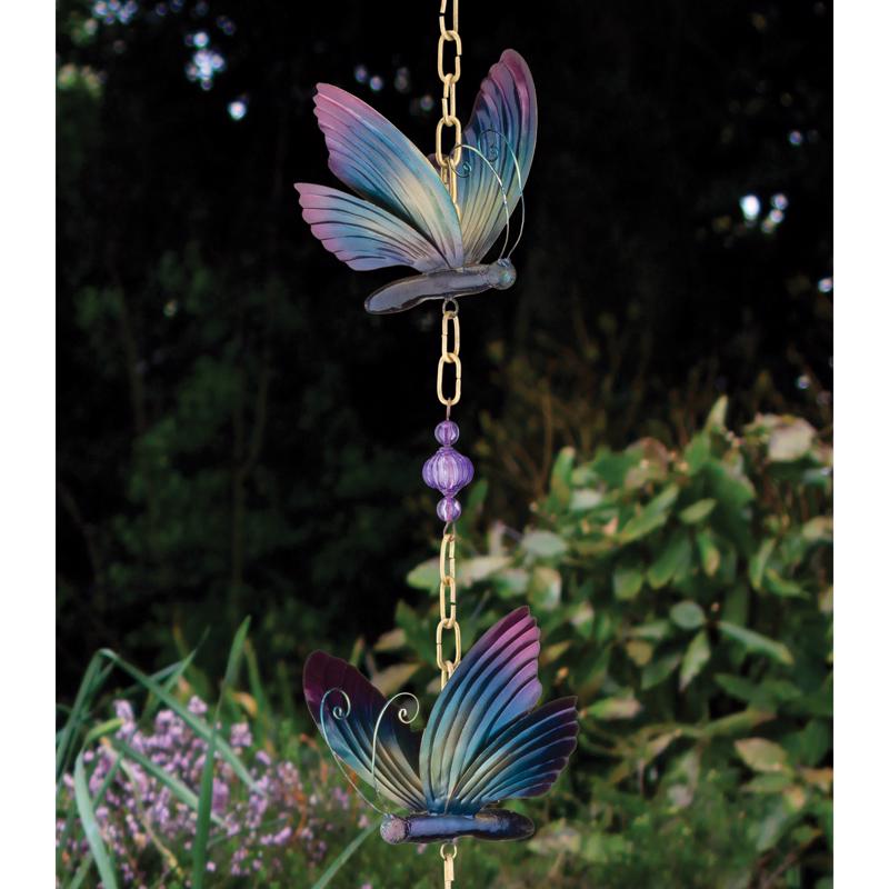 Regal Art & Gift Multicolored Acrylic/Glass/Metal 41 in. H Hanging Ornament Butterfly Outdoor Decora