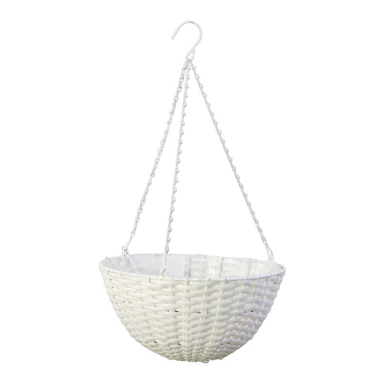 HANGING BASKET WHITE 14"