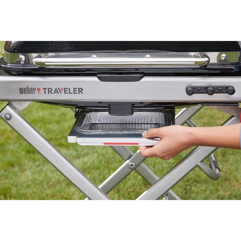 Weber Traveler Stealth 1 Burner Liquid Propane Portable Grill Black