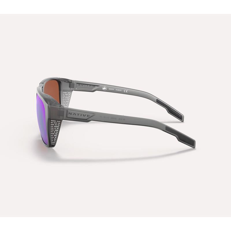 Native Mammoth Unisex Matte Smoke Crystal Frame Green Lens Polarized Sunglasses