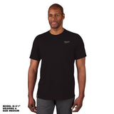 Milwaukee M Short Sleeve Men's Crew Neck Black Hybrid Work Tee Shirt