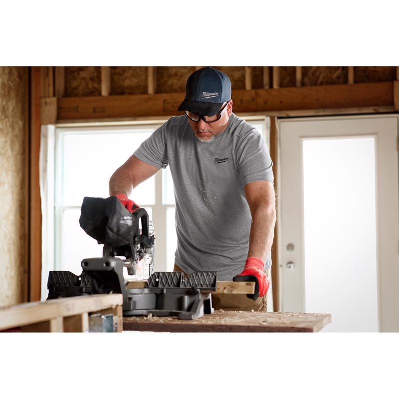 Milwaukee XL Short Sleeve Men's Crew Neck Gray Hybrid Work Tee Shirt