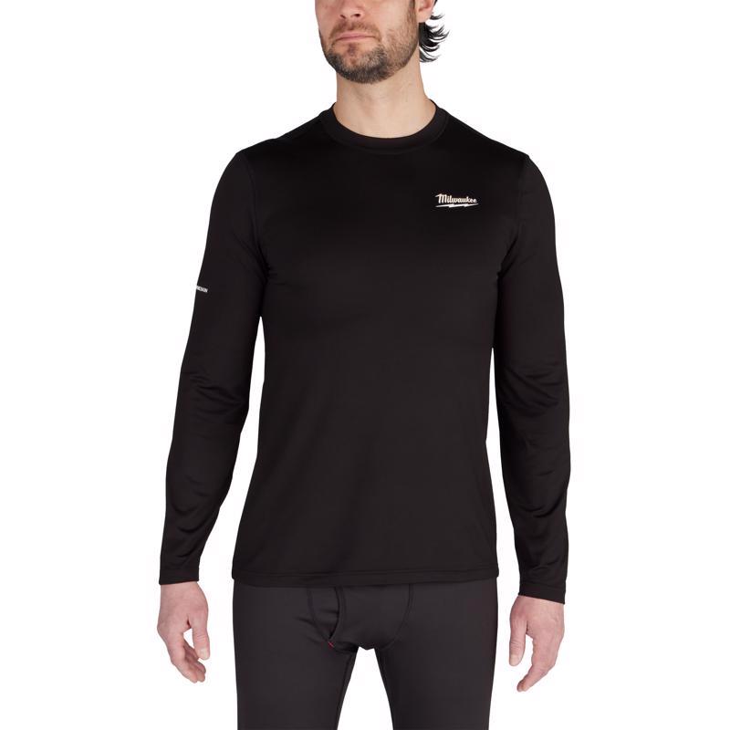 Milwaukee Workskin L Long Sleeve Men's Crew Neck Black Midweight Base Layer Tee Shirt