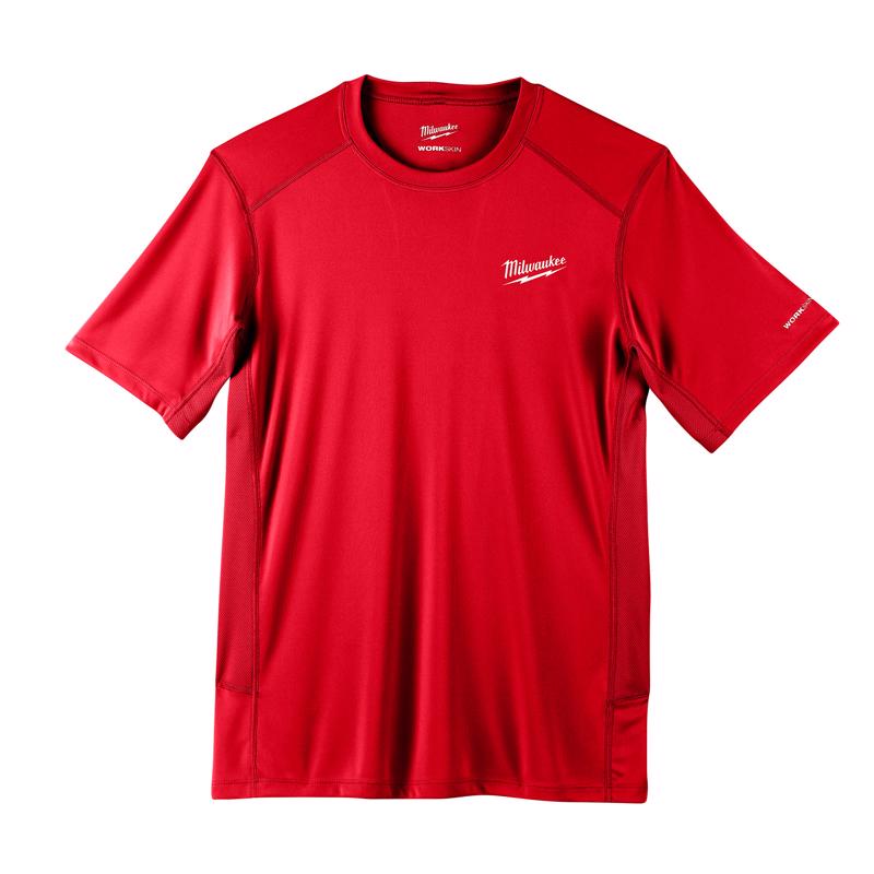 Milwaukee Workskin L Short Sleeve Men's Crew Neck Red Lightweight Performance Tee Shirt