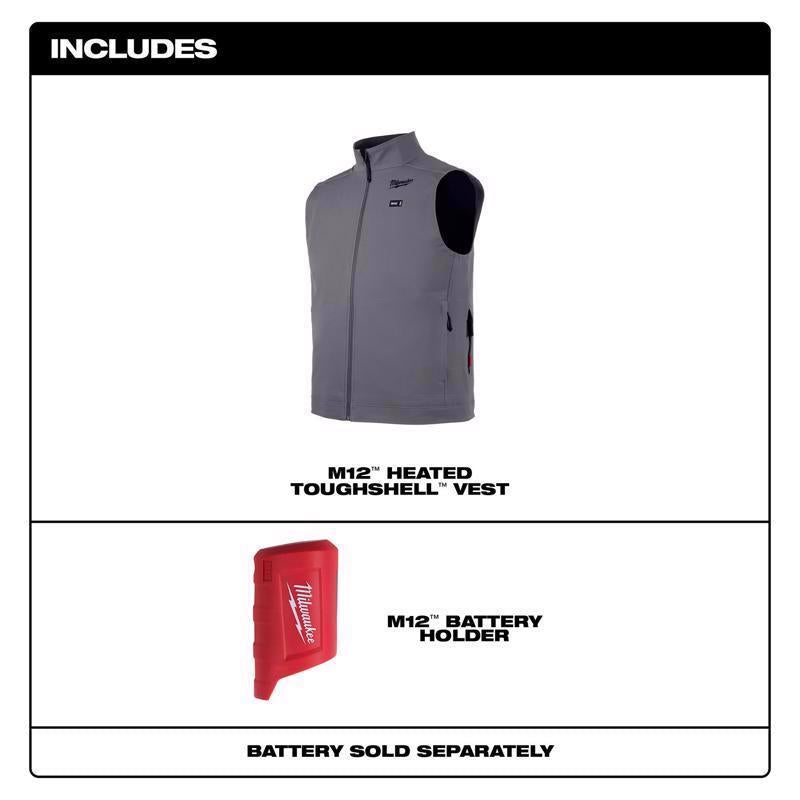 Milwaukee M12 L Sleeveless Unisex Full-Zip Heated Vest (Vest Only) Gray