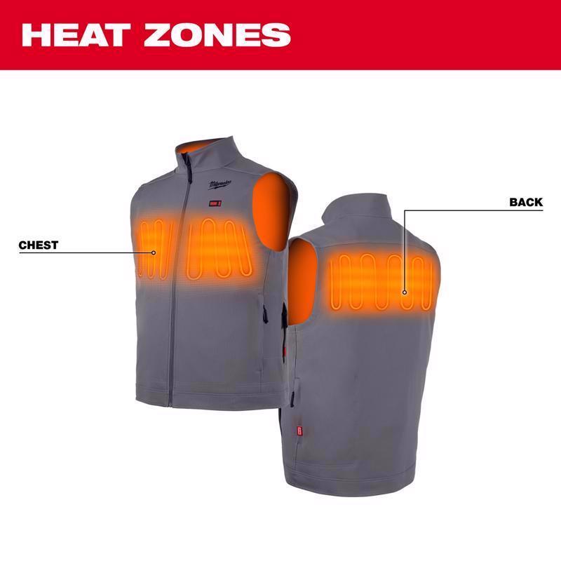 Milwaukee M12 XL Sleeveless Unisex Full-Zip Heated Vest (Vest Only) Gray