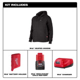 Milwaukee M12 XXXL Long Sleeve Men's Full-Zip Heated Hoodie Kit Black