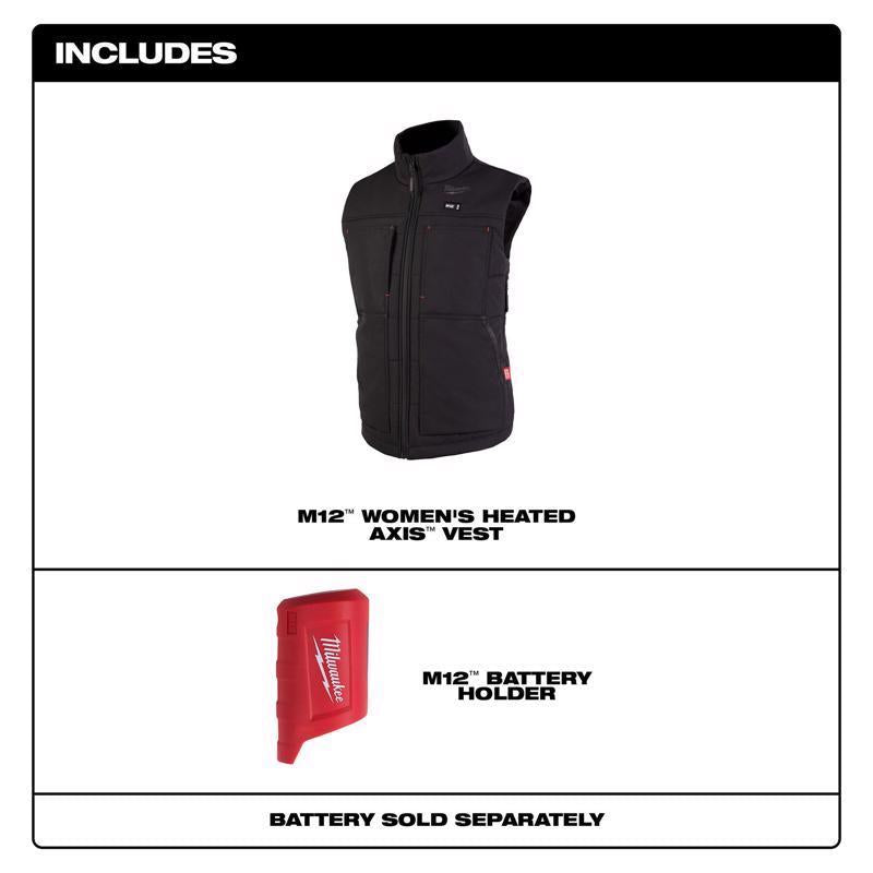 Milwaukee M12 M Sleeveless Women's Full-Zip Heated Vest (Vest Only) Black