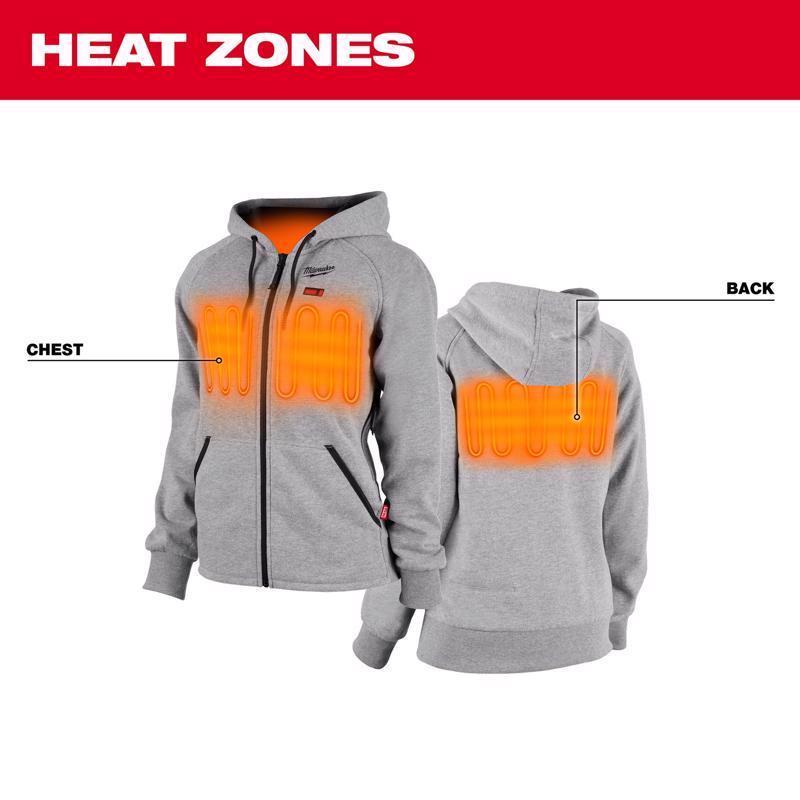 Milwaukee M12 XXL Long Sleeve Women's Heated Hoodie Kit Gray