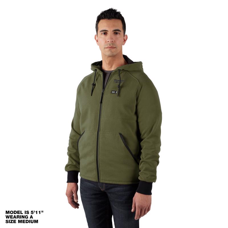 Milwaukee M12 L Long Sleeve Men's Full-Zip Heated Hoodie (Hoodie Only) Green