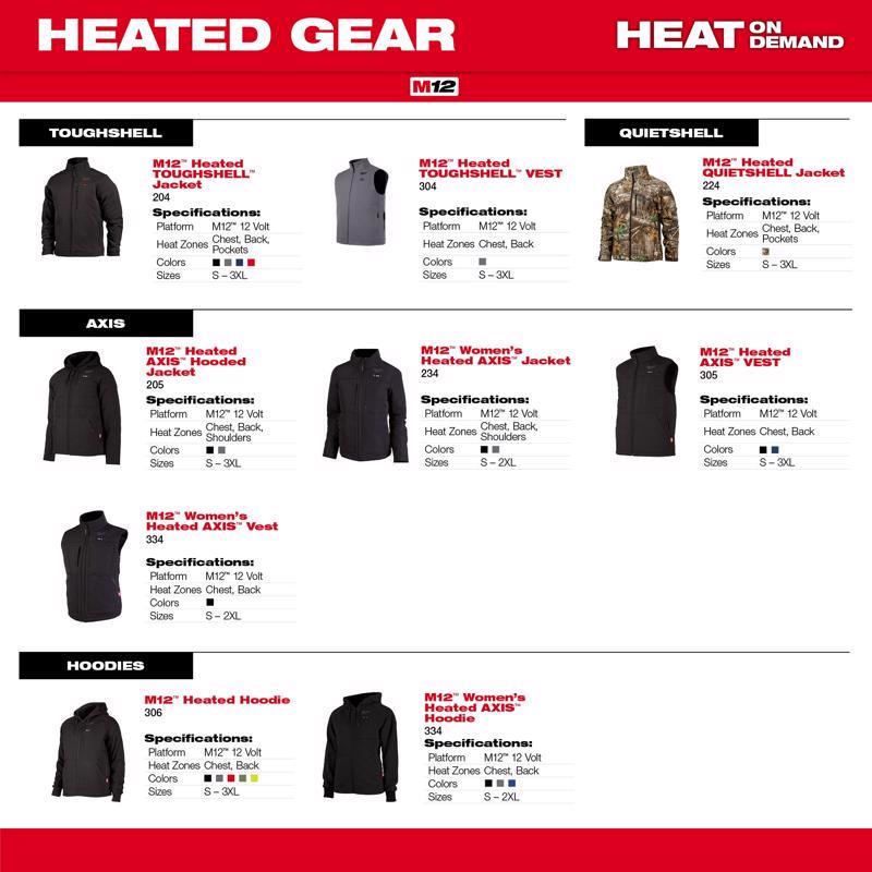 Milwaukee M12 XXL Long Sleeve Men's Hooded Heated Jacket Kit Gray