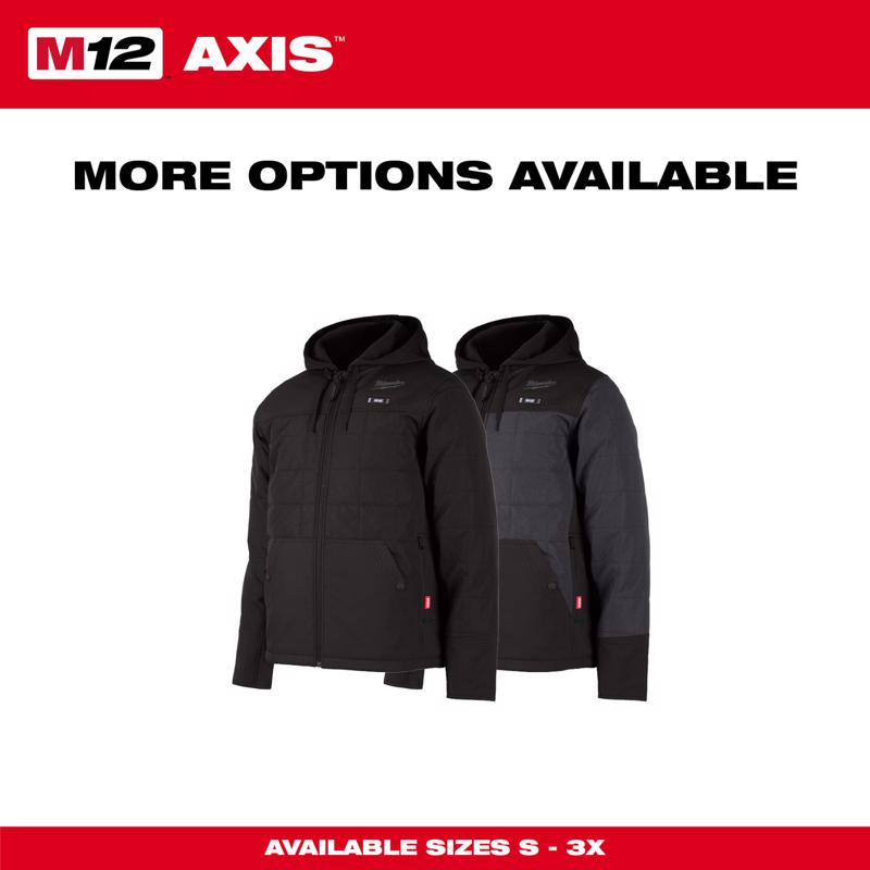 Milwaukee M12 L Long Sleeve Unisex Hooded Heated Jacket Kit Gray