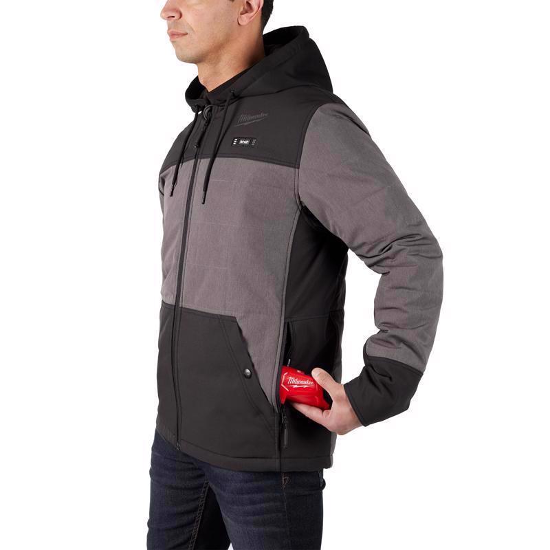 Milwaukee M12 M Long Sleeve Men's Hooded Heated Jacket Kit Gray