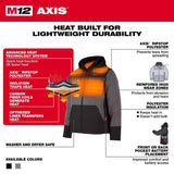 Milwaukee M12 XL Long Sleeve Men's Hooded Heated Jacket Kit Gray