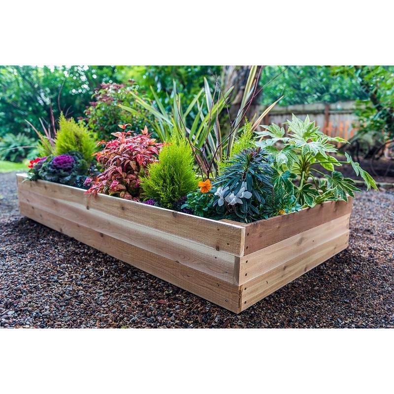 Real Wood Products 10.5 in. H X 72 in. W X 36 in. D Cedar Western Raised Garden Bed Natural