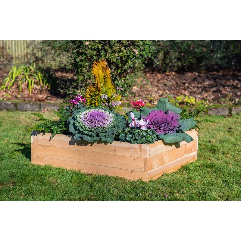 Real Wood Products 7 in. H X 36 in. W X 36 in. D Cedar Western Raised Garden Bed Natural