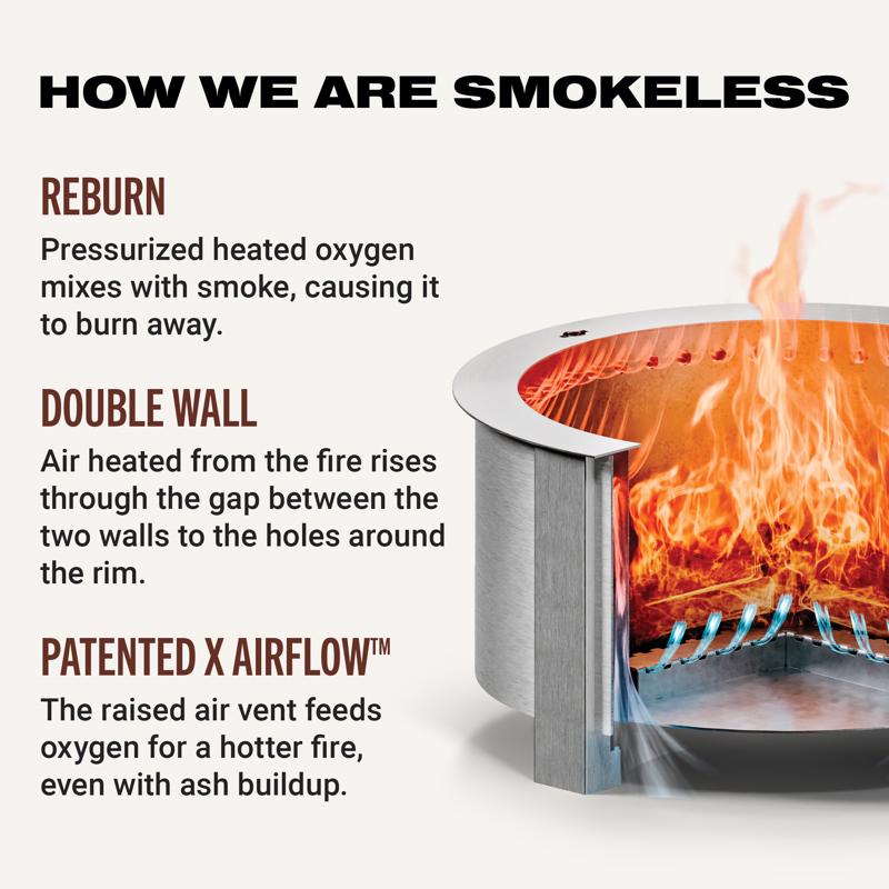 Breeo X Series 19 in. W Corten Steel Outdoor Round Wood Fire Pit