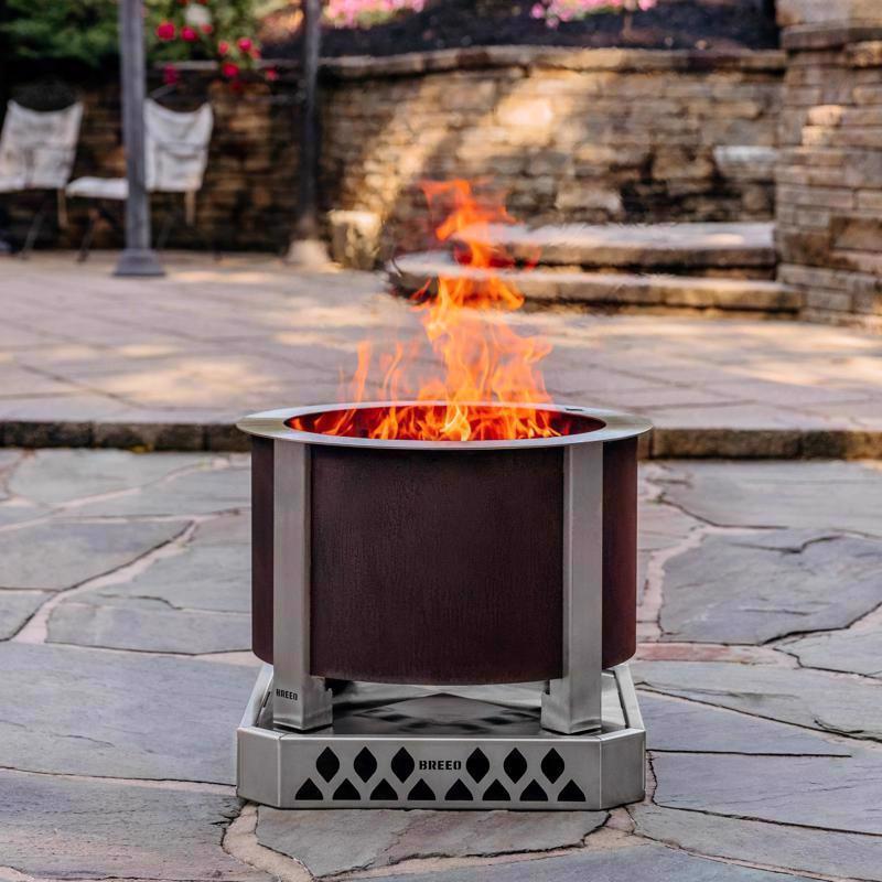 Breeo X Series 19 in. W Corten Steel Outdoor Round Wood Fire Pit