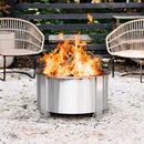 Breeo X Series 24 Stainless Smokeless Fire Pit 24 in. W Stainless Steel Outdoor Round Wood Fire Pit