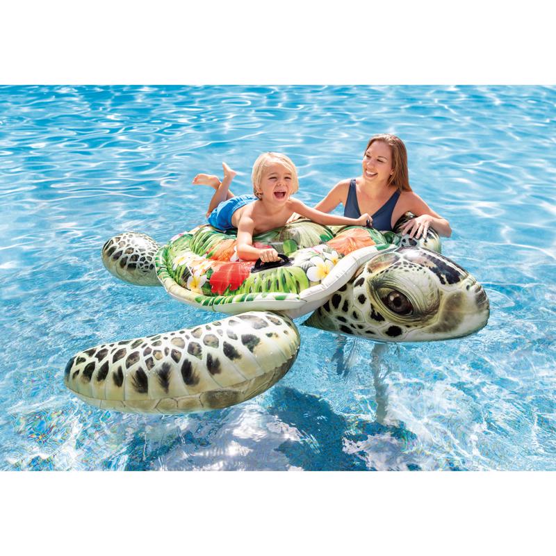 Intex Multicolored Vinyl Inflatable Sea Turtle Ride-On Pool Float