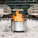 Breeo X Series 19 in. W Stainless Steel Outdoor Round Wood Fire Pit