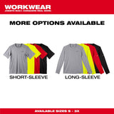 Milwaukee Workskin XXL Short Sleeve Unisex Crew Neck Yellow Shirt