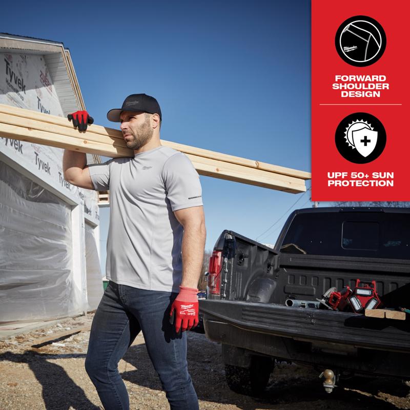 Milwaukee Workskin L/XL Short Sleeve Unisex Crew Neck Yellow Shirt